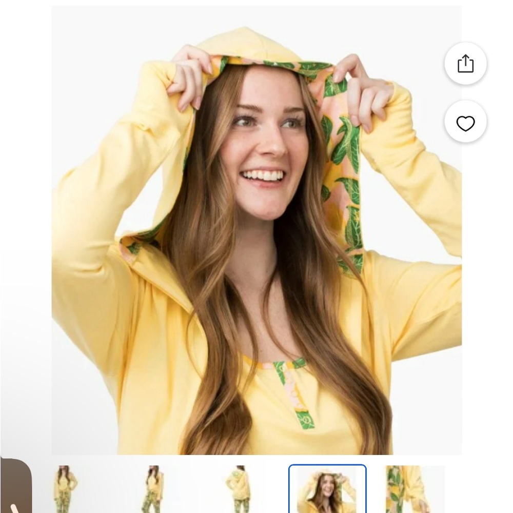 munki munki Lemon Print Pajama Set in Yellow and Green and pink - Picture 3 of 7